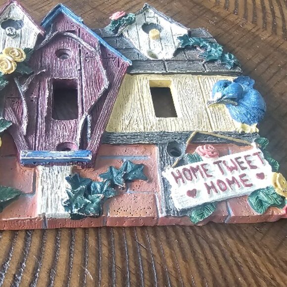 Double Toggle Lightswitch Light Switch Bird Birdhouse Birdhouses HOME TWEET HOME - Picture 2 of 5